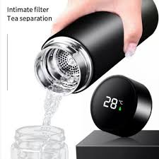 Smart LED Temperature Water Bottle 500ml  | Stainless Steel Hot & Cold Bottles with  LED Temperature Display Vacuum Flask Thermos