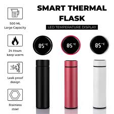 Smart LED Temperature Water Bottle 500ml  | Stainless Steel Hot & Cold Bottles with  LED Temperature Display Vacuum Flask Thermos